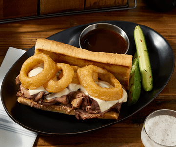 Baguette steak et oignon