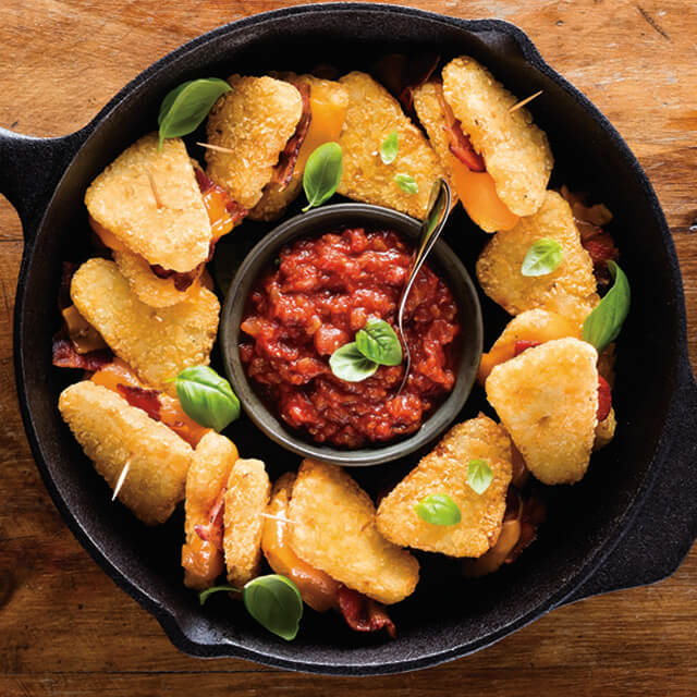 Sandwich de galettes de pommes de terre au fromage grillé