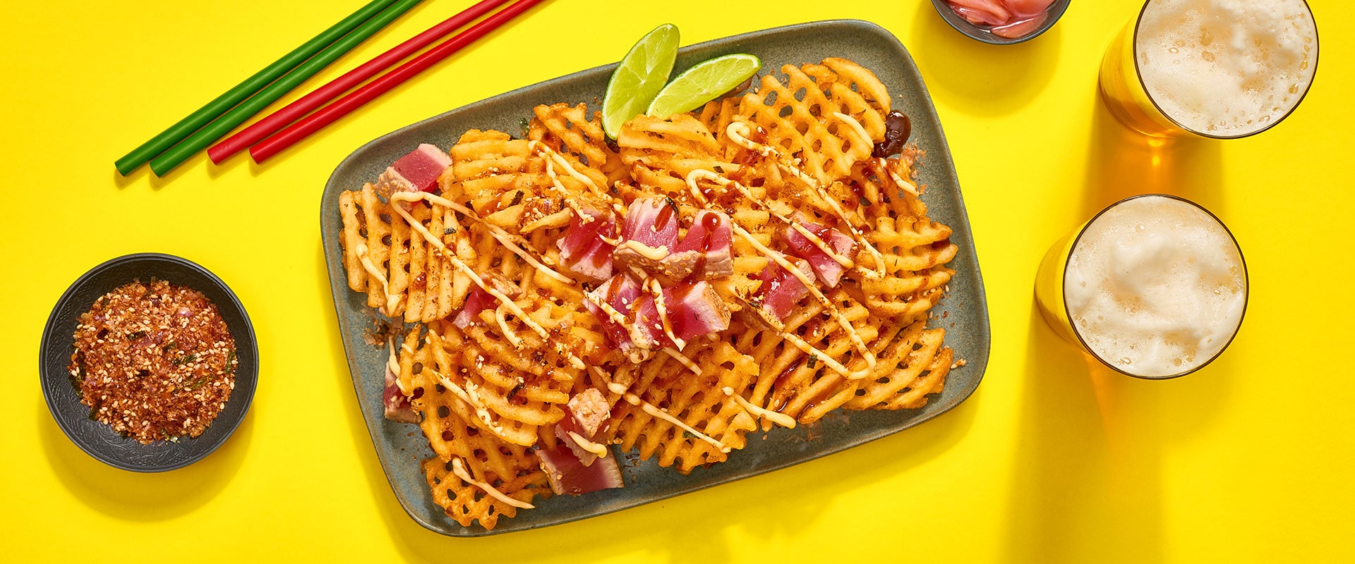 Danicing Ahi Waffles