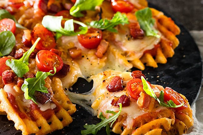 Bouchées de pizza gaufrée