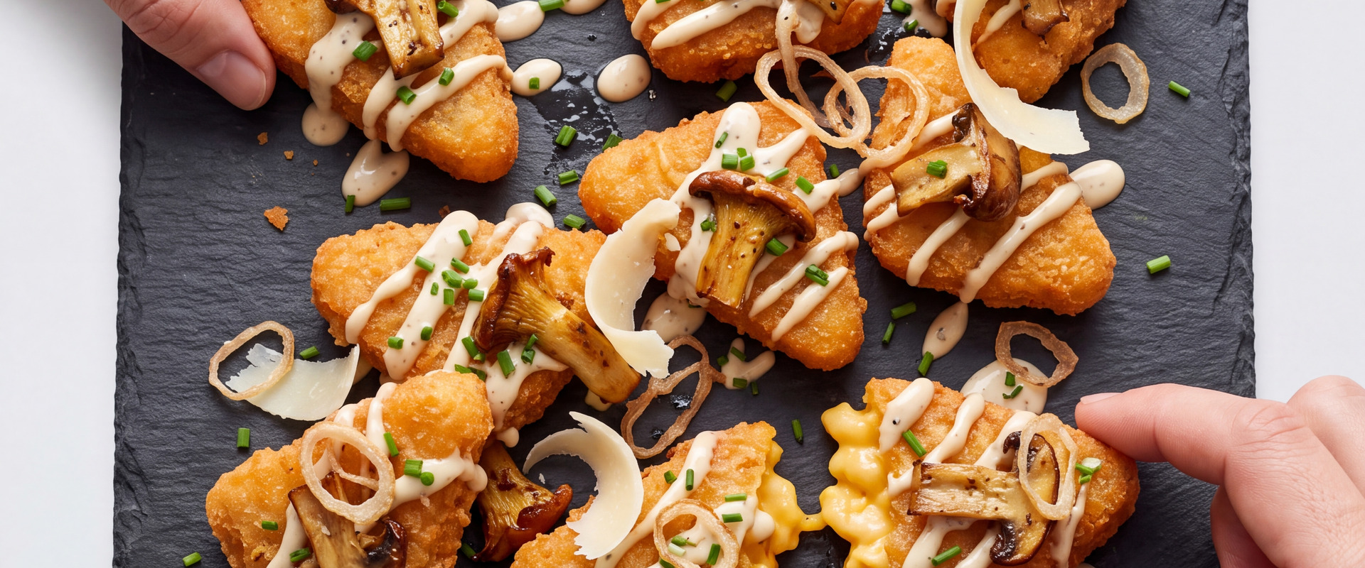 Planche de macaroni au fromage à la truffe