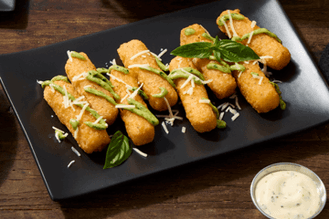Crispy Mozzarella with Pesto