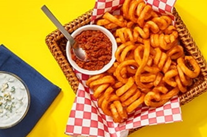 Red and White Fries Frites rouge et blanc