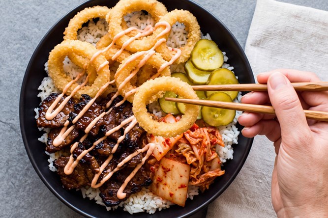 Korean BBQ Onion Ring Bowl